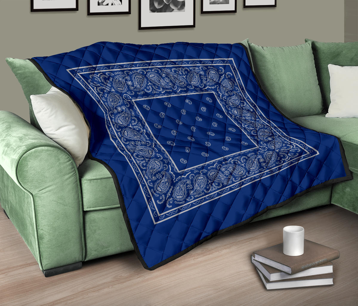 Quilt - Blue and Gray Bandana Quilt