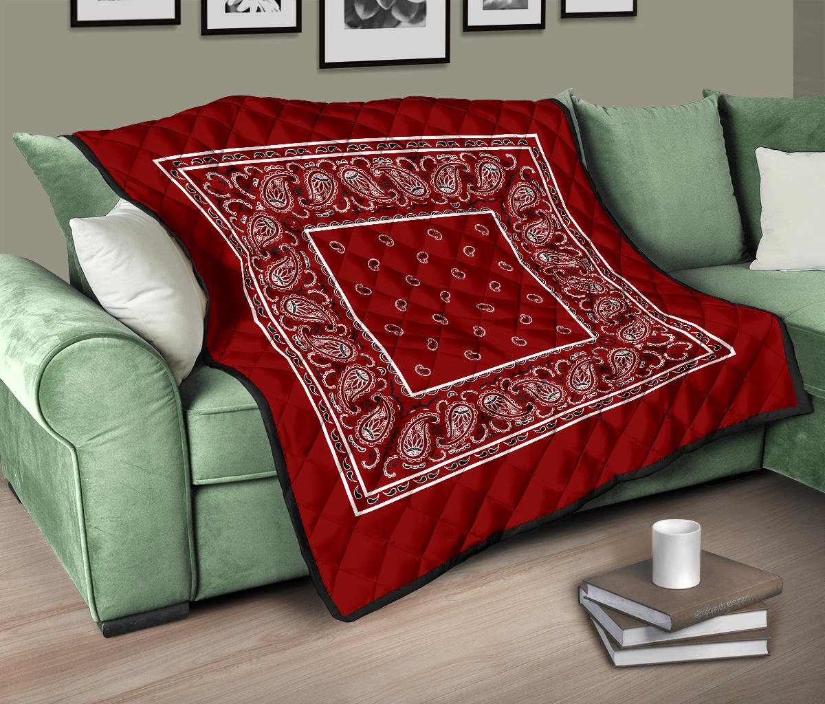 Maroon Bandana Throw Blanket