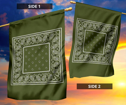 Army Green Bandana Home and Garden Flags