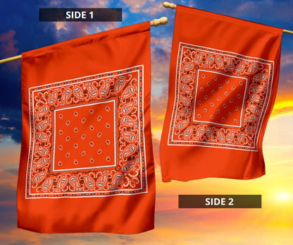 Perfect Orange Bandana Home and Garden Flags
