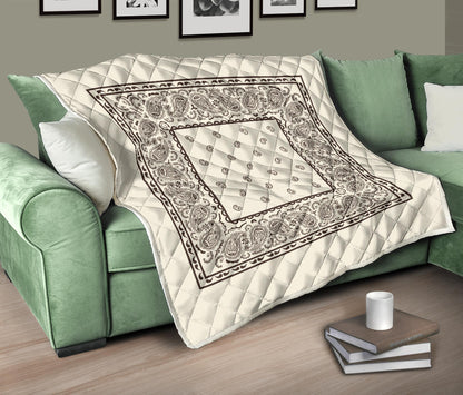 Quilt - Cream and Brown Bandana Quilt
