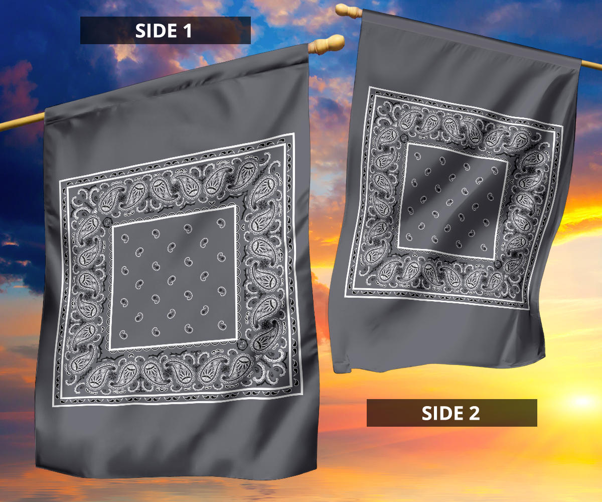 Classic Gray Bandana Home and Garden Flags