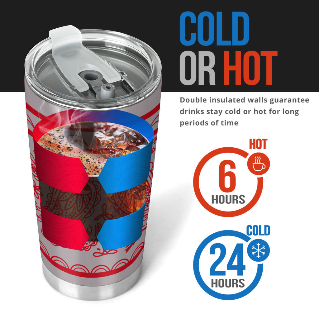 Gray and Red Bandana Tumblers