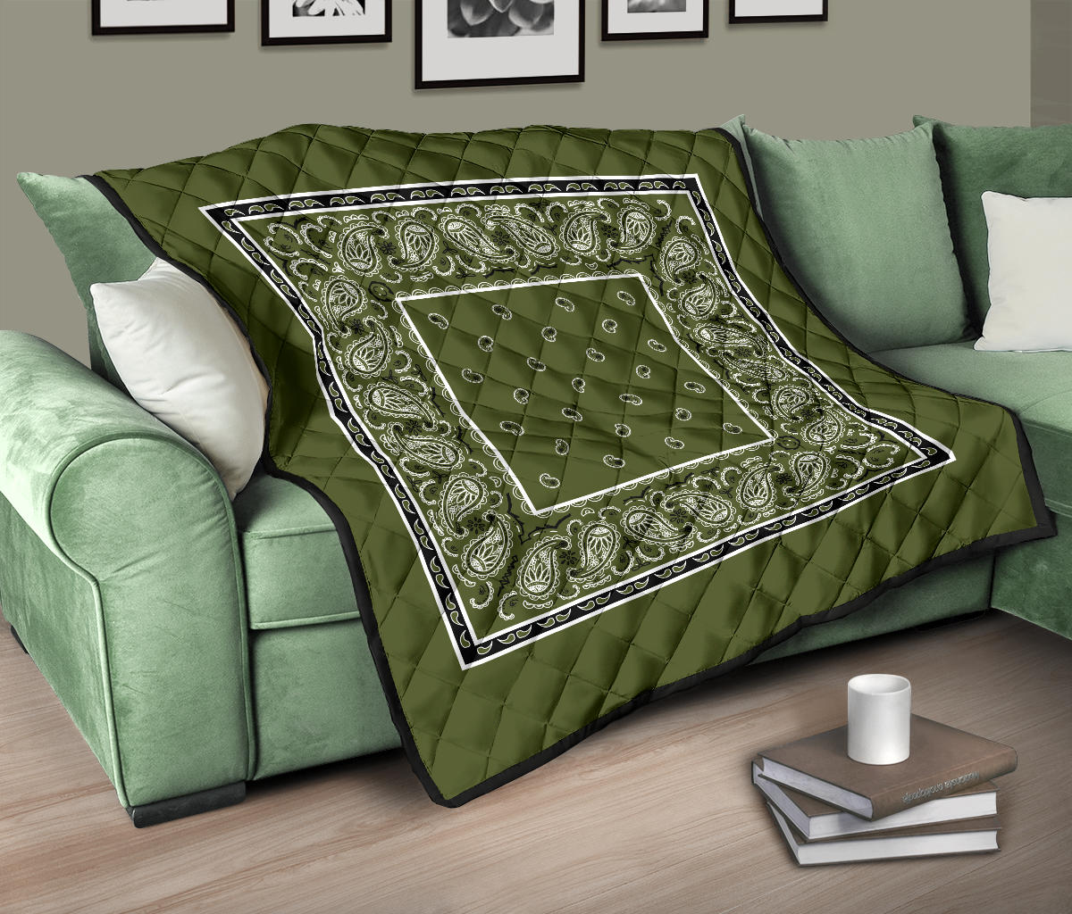 Quilt - Army Green Bandana Quilt
