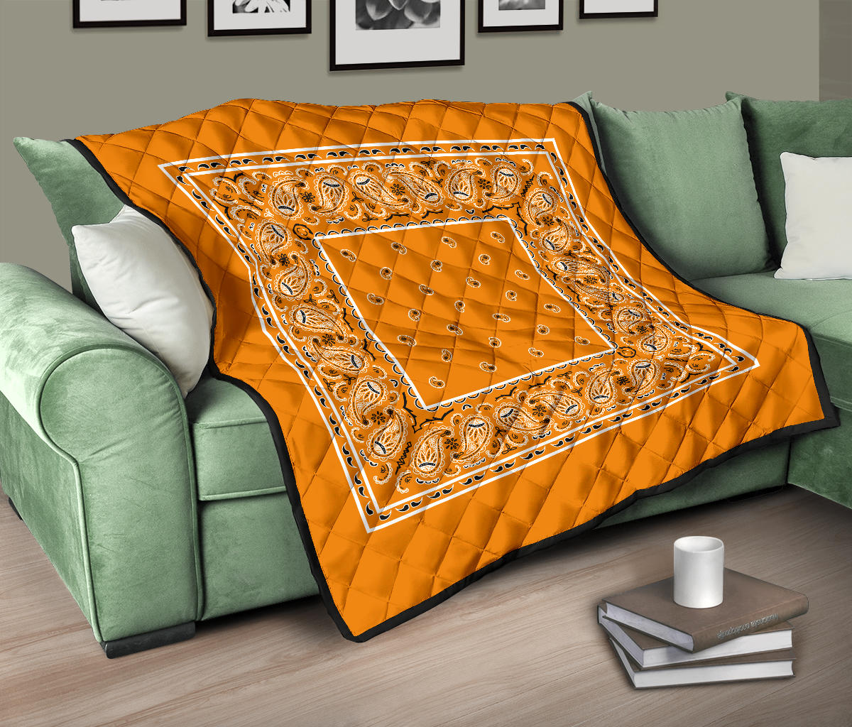 Citrus Orange Bandana bedspread