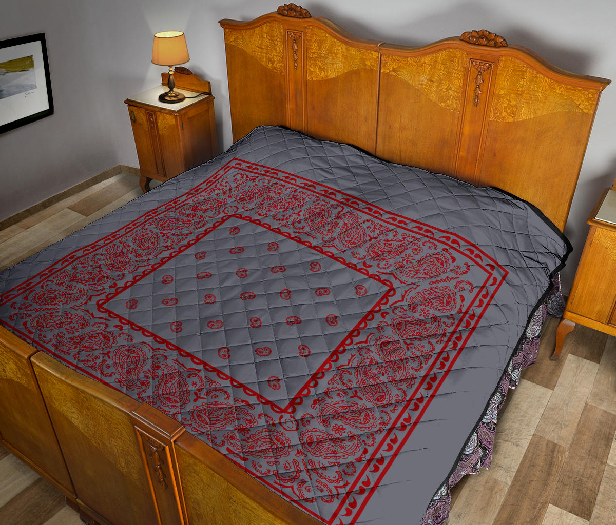 Gray and Red Bandana Quilts