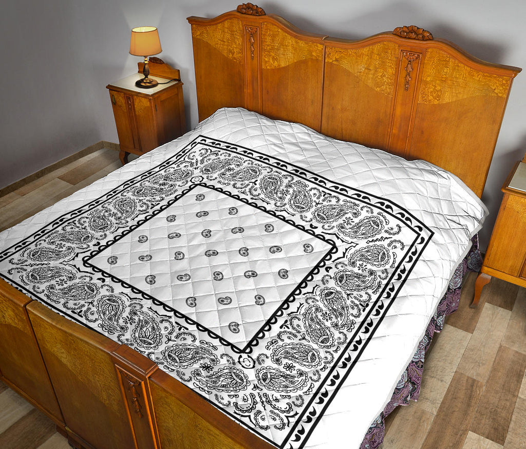 White Bandana Quilted Blankets