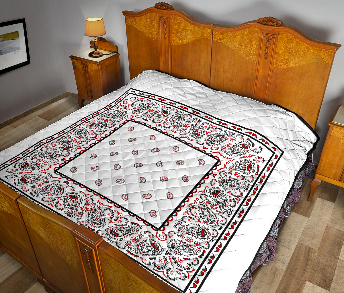 White Bandana Bedspread