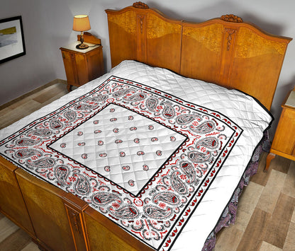 White Bandana Bedspread