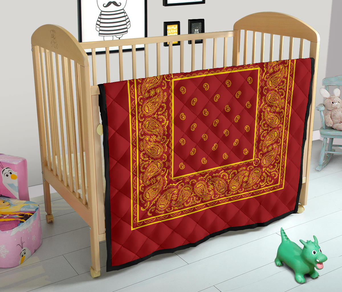 Quilt - Red and Gold Bandana Quilt