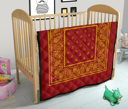 Quilt - Red and Gold Bandana Quilt