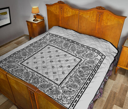 light grey bandana bedspread
