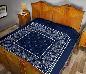 Navy Blue Bandana Bedspread