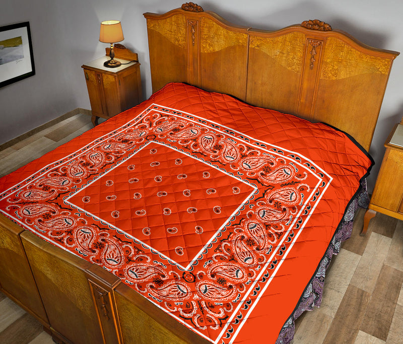 Orange Bandana Bedspread