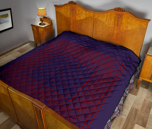 purple and red bedding quilt