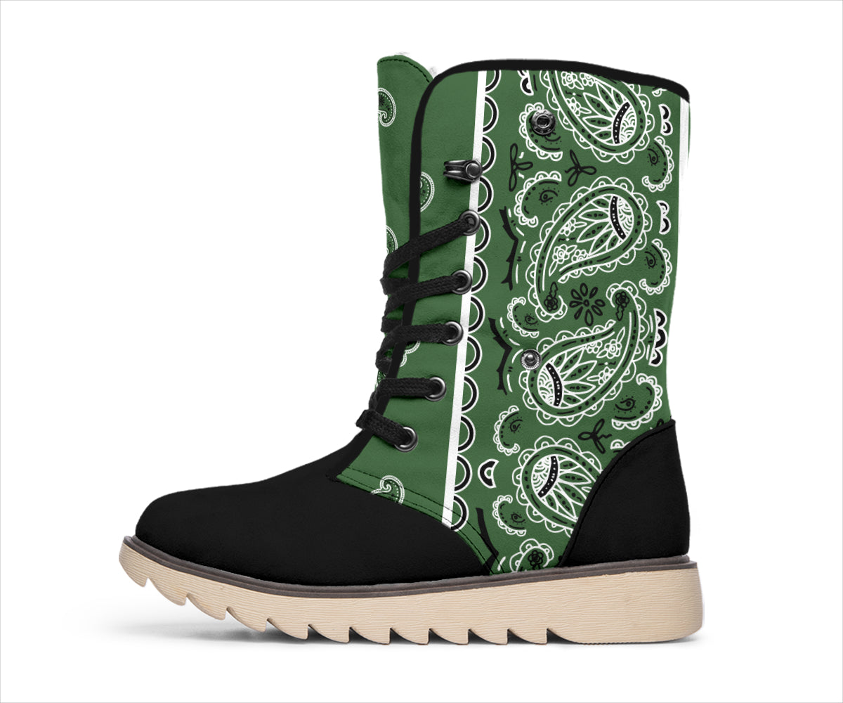 Classic Green Bandana Women's Winter Boots
