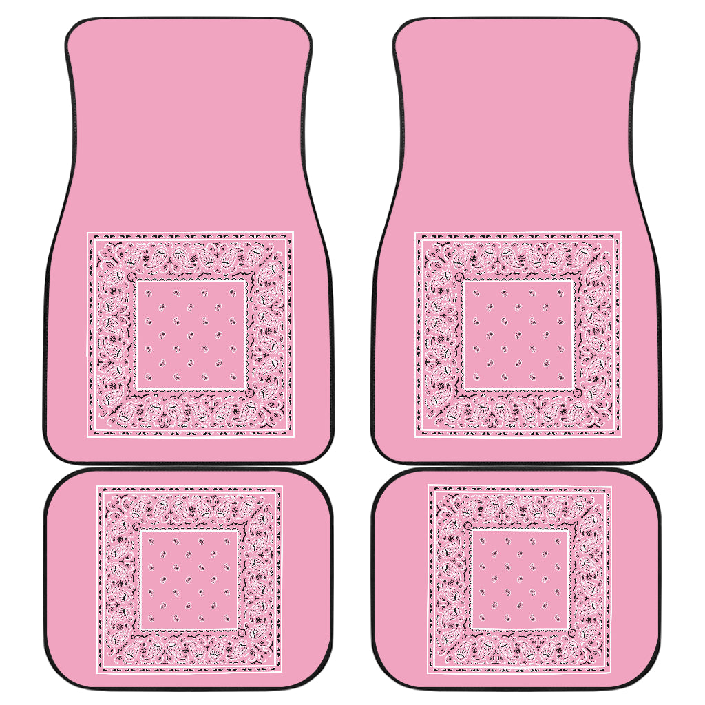 Quad Light Pink Bandana Car Mats - Minimal