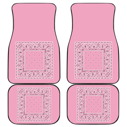 Quad Light Pink Bandana Car Mats - Minimal