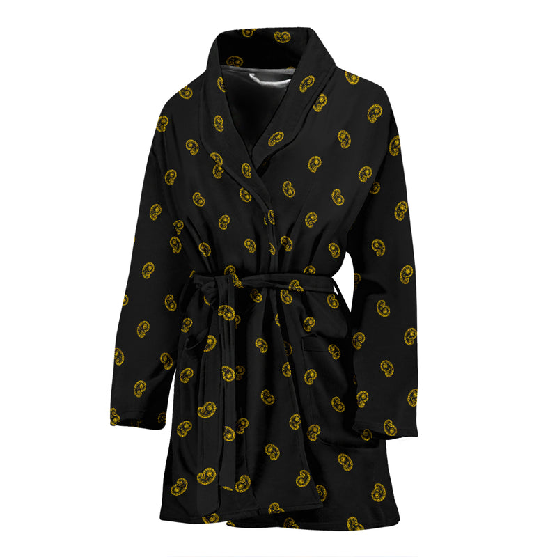 black and gold bathrobe for women