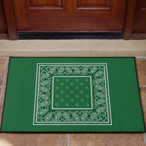 green bandana door mat