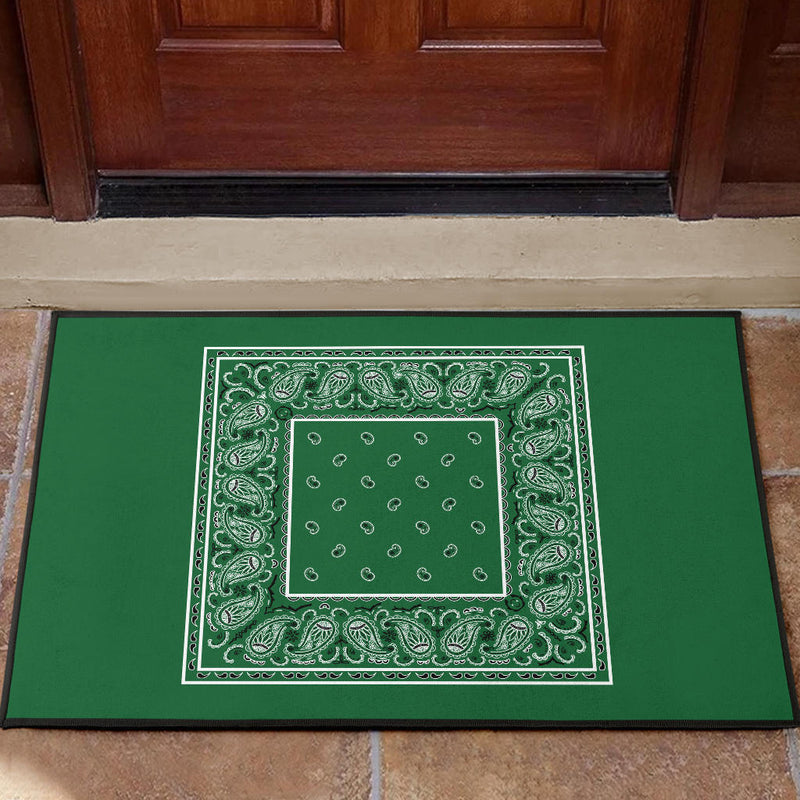 green bandana door mat