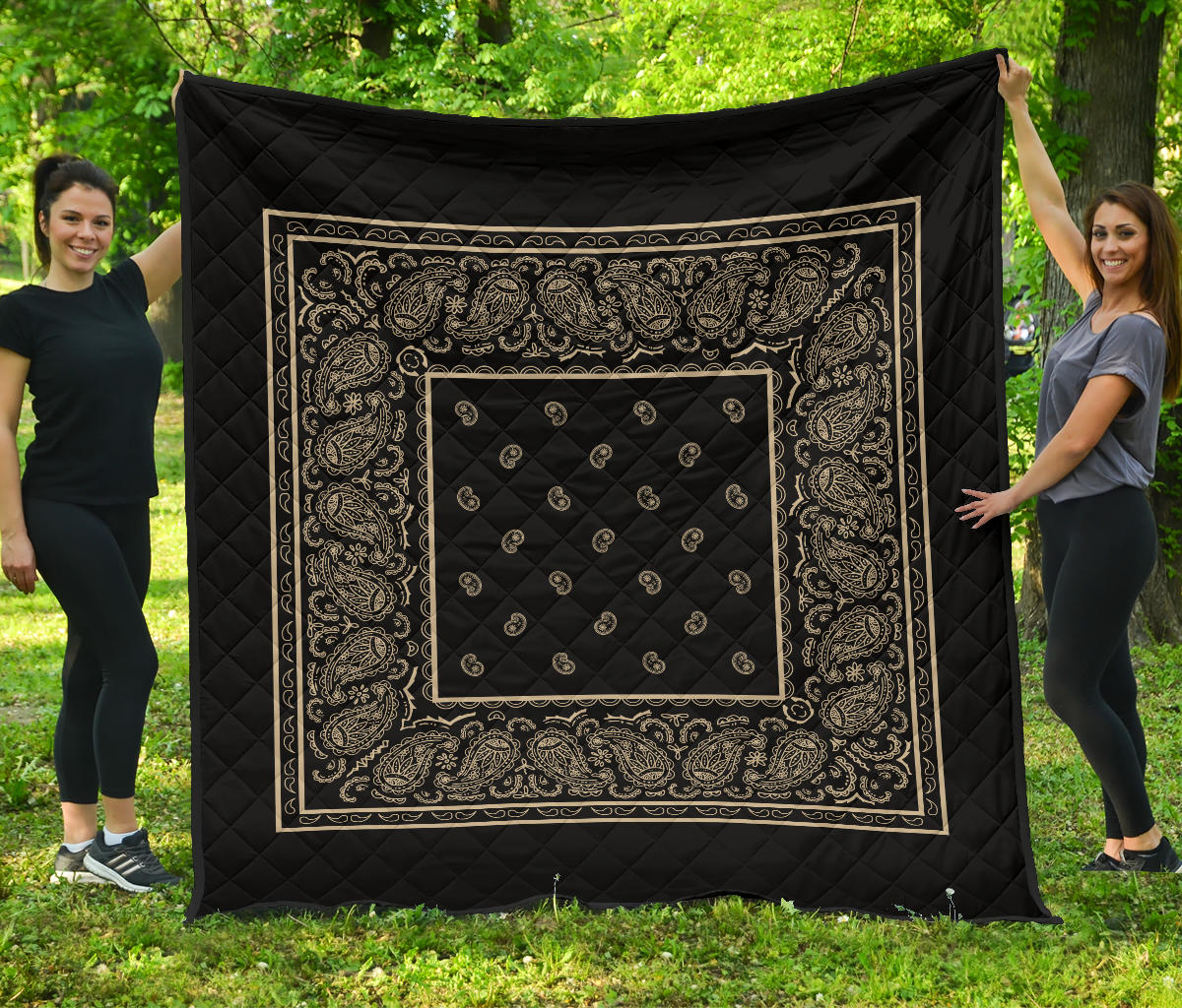 Black and Khaki Bandana Quilts