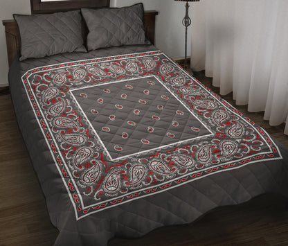 Quilt Set - Wicked Gray Bandana Quilt w/Shams