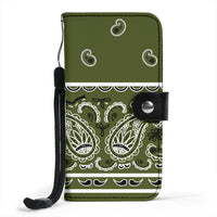 Army Green bandana print phone case wallets 