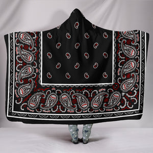 Black Bandana Hooded Blanket 