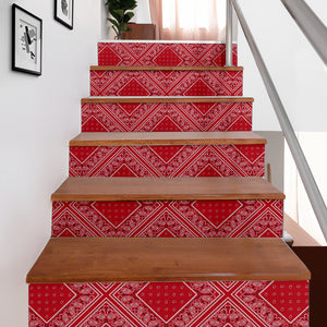 Classic Red Bandana Stair Stickers 6 Steps