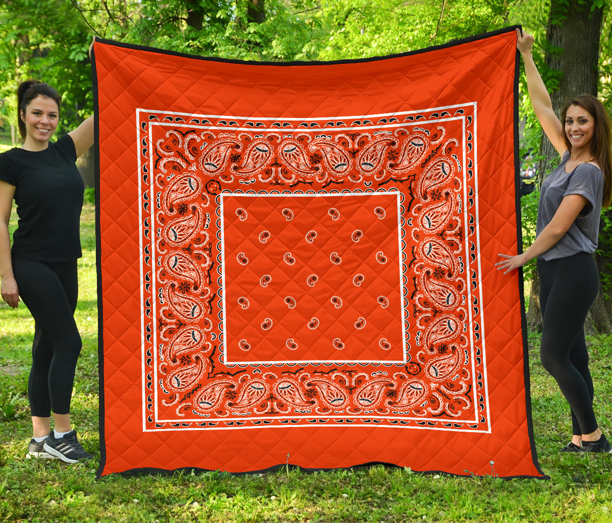 Orange Bandana Quilt Bedding