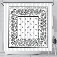 White Bandana Shower Curtain