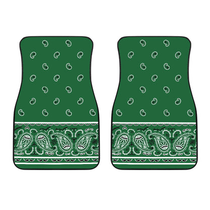Dual Classic Green Bandana Car Mats - Fancy