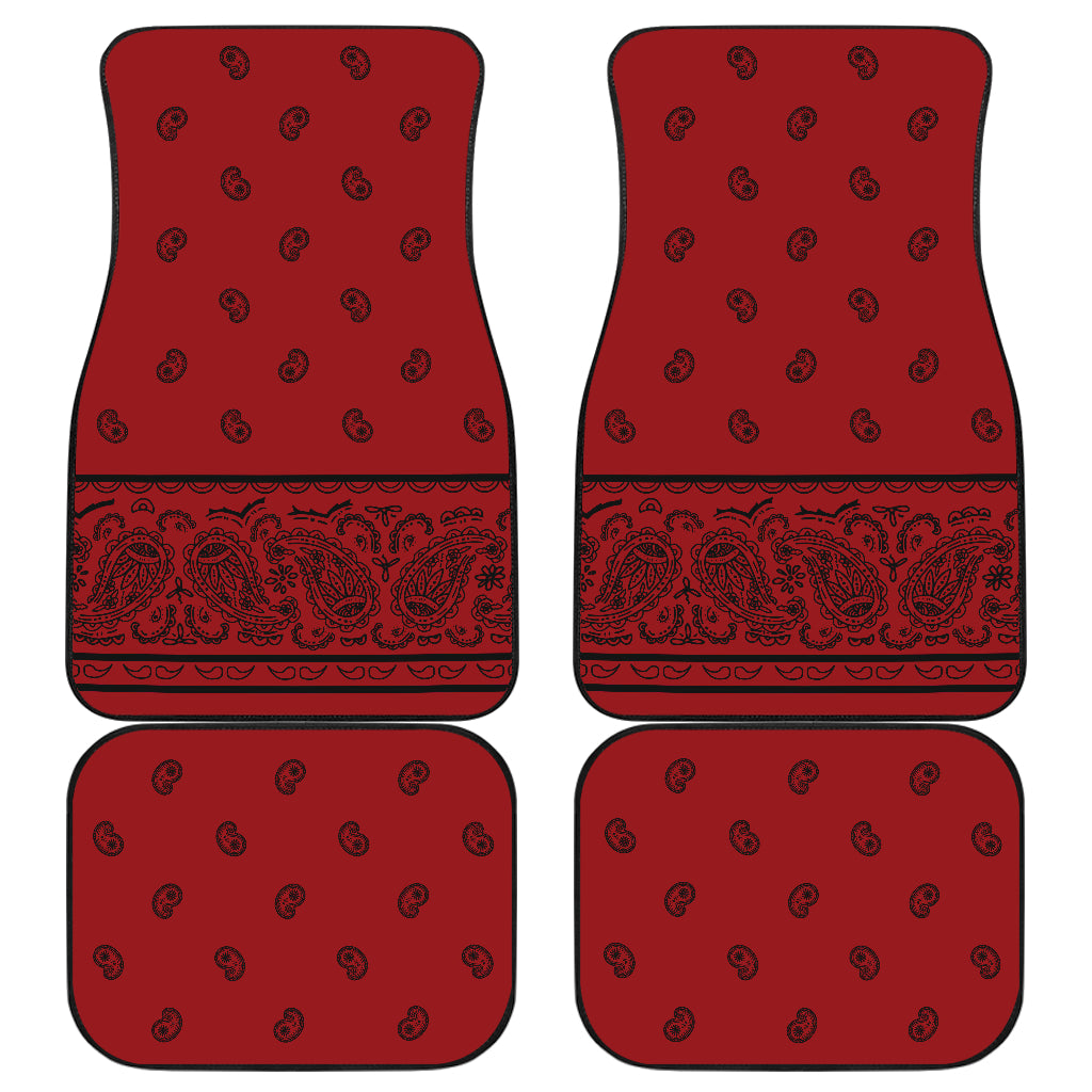 Quad Red with Black Bandana Car Mats - Fancy