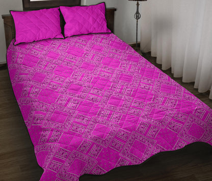 Quilt Set - Abruptly Pink Bandanas DB Quilt w/Shams