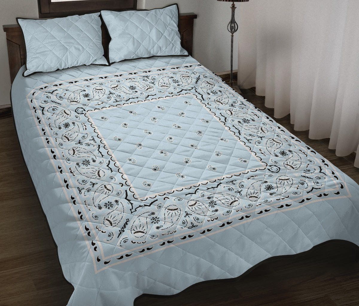 Quilt Set - Lt Blue Bandana Quilt w/Shams