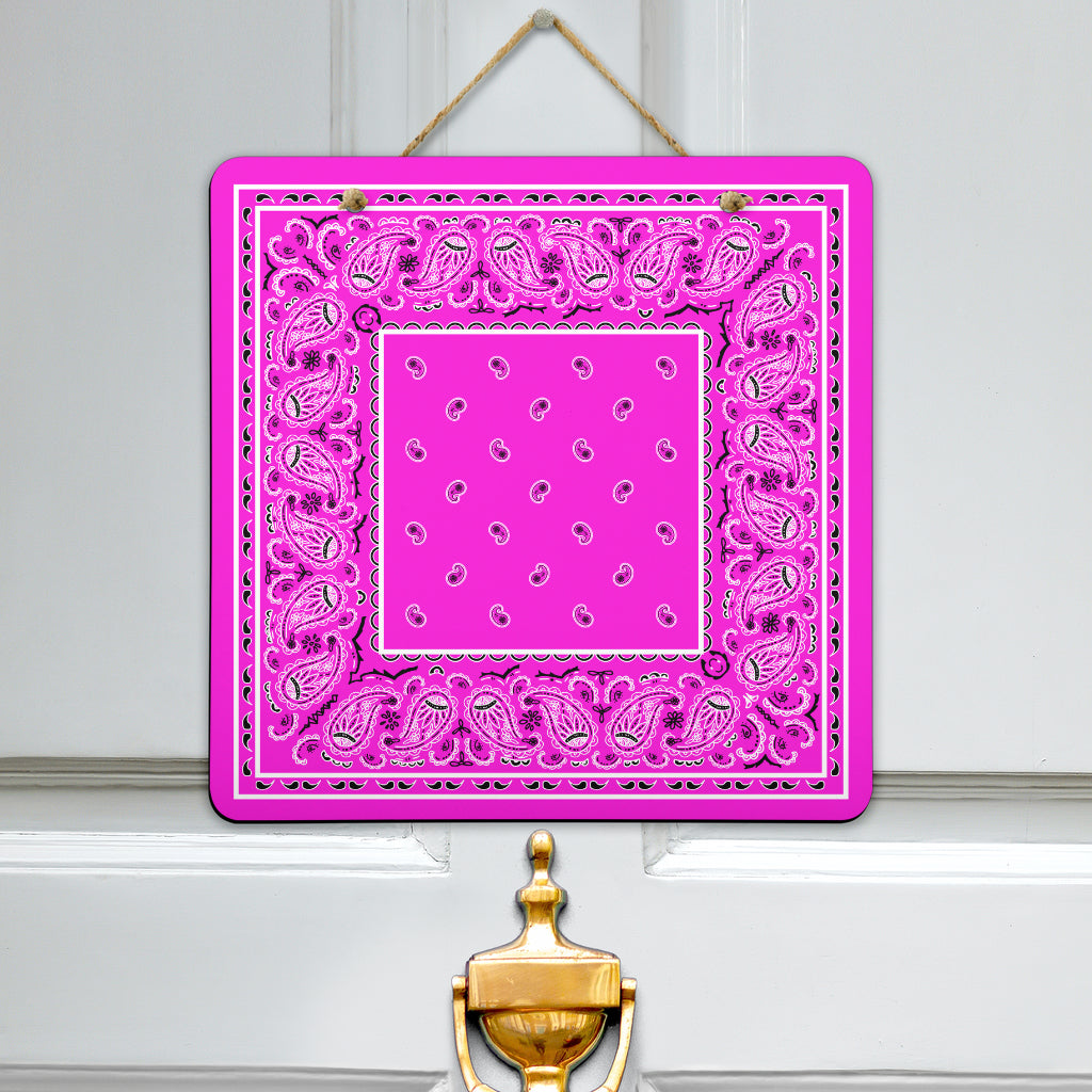 pink bandana door sign