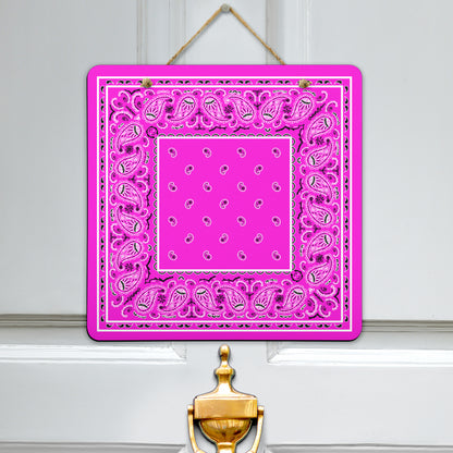 pink bandana door sign