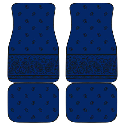Quad Blue and Black Bandana Car Mats - Fancy