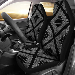 Black with white car seat cover