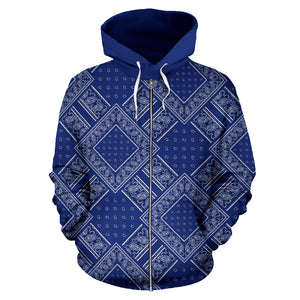 blue zip up hoodie