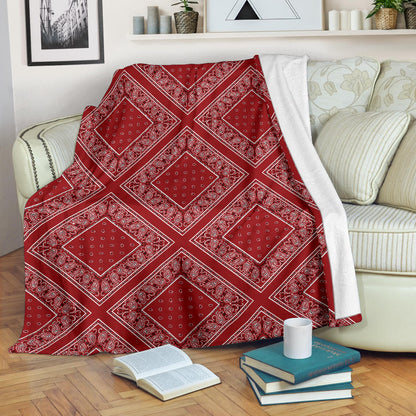 Classic Red Bandana Diamond Throw Blanket