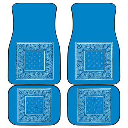 Quad Sky Blue Bandana Car Mats - Minimal