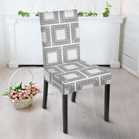 White Paisley Dining Chair Slipcovers