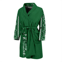 green bandana print robe