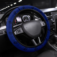 blue and black paisley auto wheel cover