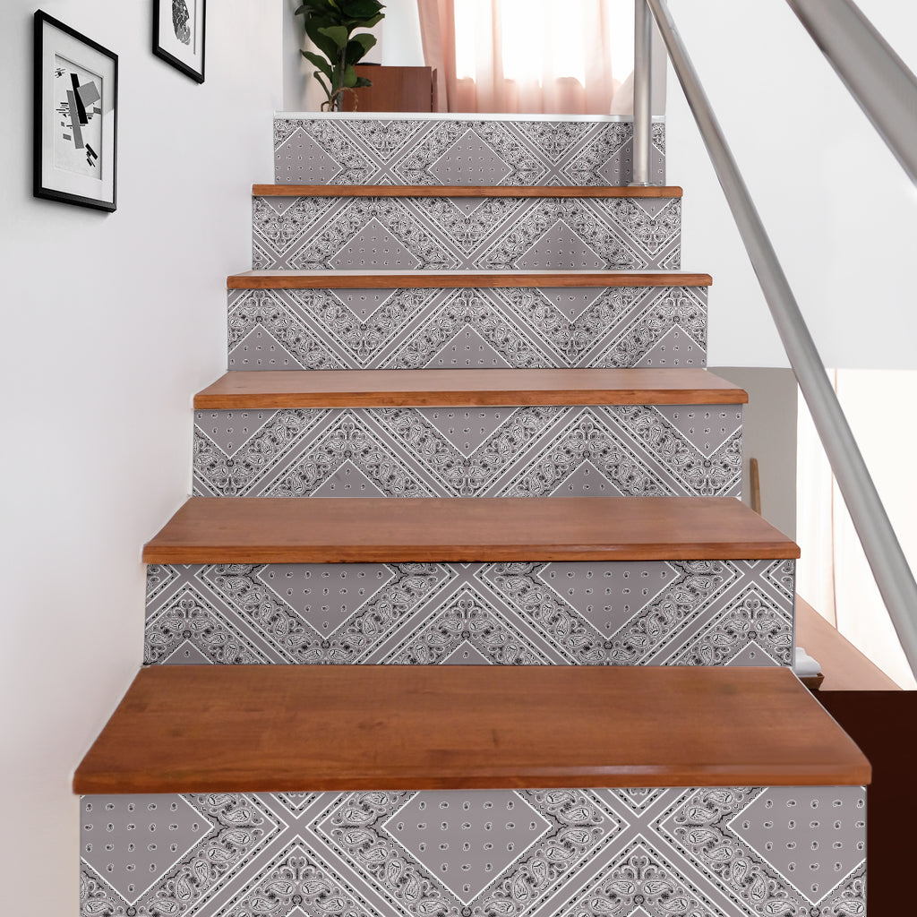 gray bandana stairway decorative stickers