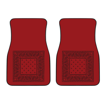 Dual Red with Black Bandana Car Mats - Minimal