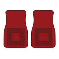 Dual Red with Black Bandana Car Mats - Minimal