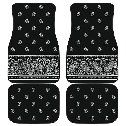 Quad Black Bandana Car Mats - Fancy